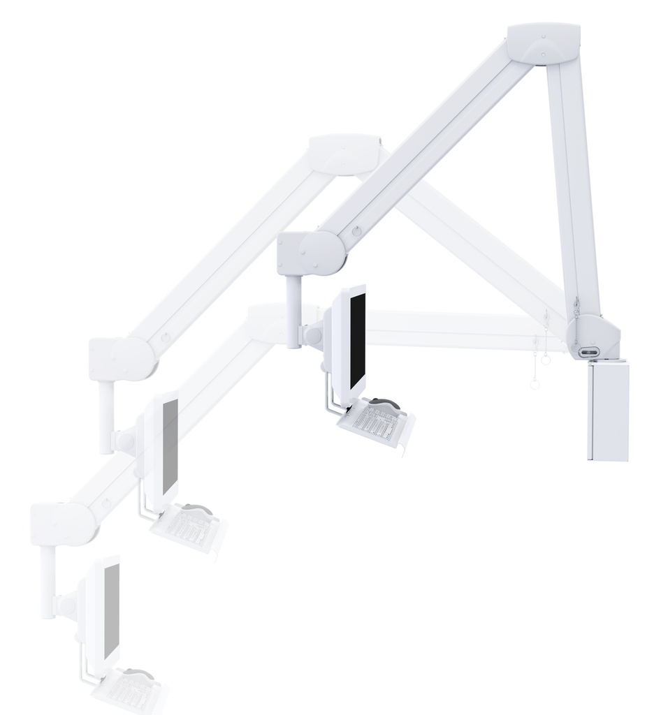 Hospital Wall Mounting LCD Arm with Keyboard Tray - Optimize